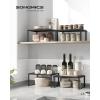 imageSONGMICS Spice Racks Set of 2 Metal Cabinet Shelf Organizers Countertop Organizers Shelf Risers Stackable Expandable White UKCS003W01Ink Black