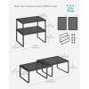 imageSONGMICS Spice Racks Set of 2 Metal Cabinet Shelf Organizers Countertop Organizers Shelf Risers Stackable Expandable White UKCS003W01Ink Black