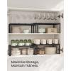 imageSONGMICS Spice Racks Set of 2 Metal Cabinet Shelf Organizers Countertop Organizers Shelf Risers Stackable Expandable White UKCS003W01Ink Black