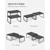 imageSONGMICS Spice Racks Set of 2 Metal Cabinet Shelf Organizers Countertop Organizers Shelf Risers Stackable Expandable White UKCS003W01Ink Black