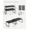 imageSONGMICS Spice Racks Set of 2 Metal Cabinet Shelf Organizers Countertop Organizers Shelf Risers Stackable Expandable White UKCS003W01Ink Black