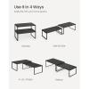 imageSONGMICS Spice Racks Set of 2 Metal Cabinet Shelf Organizers Countertop Organizers Shelf Risers Stackable Expandable White UKCS003W01Ink Black