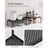 imageSONGMICS Spice Racks Set of 2 Metal Cabinet Shelf Organizers Countertop Organizers Shelf Risers Stackable Expandable White UKCS003W01Ink Black