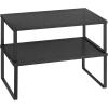 imageSONGMICS Spice Racks Set of 2 Metal Cabinet Shelf Organizers Countertop Organizers Shelf Risers Stackable Expandable White UKCS003W01Ink Black