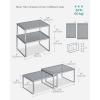 imageSONGMICS Spice Racks Set of 2 Metal Cabinet Shelf Organizers Countertop Organizers Shelf Risers Stackable Expandable White UKCS003W01Silver