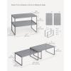 imageSONGMICS Spice Racks Set of 2 Metal Cabinet Shelf Organizers Countertop Organizers Shelf Risers Stackable Expandable White UKCS003W01Silver
