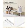 imageSONGMICS Spice Racks Set of 2 Metal Cabinet Shelf Organizers Countertop Organizers Shelf Risers Stackable Expandable White UKCS003W01White