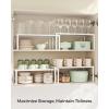 imageSONGMICS Spice Racks Set of 2 Metal Cabinet Shelf Organizers Countertop Organizers Shelf Risers Stackable Expandable White UKCS003W01White