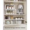 imageSONGMICS Spice Racks Set of 2 Metal Cabinet Shelf Organizers Countertop Organizers Shelf Risers Stackable Expandable White UKCS003W01White