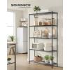 imageSONGMICS Storage Shelf Metal Wire Shelving Unit Adjustable Shelves for Garage Bedroom Living Room Kitchen Pantry 5 Tier 118 x 354 x 63 Inches Ink Black ULGR195BH01SInk Black