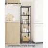 imageSONGMICS Storage Shelf Metal Wire Shelving Unit Adjustable Shelves for Garage Bedroom Living Room Kitchen Pantry 5 Tier 118 x 354 x 63 Inches Ink Black ULGR195BH01SInk Black