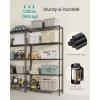 imageSONGMICS Storage Shelf Metal Wire Shelving Unit Adjustable Shelves for Garage Bedroom Living Room Kitchen Pantry 5 Tier 118 x 354 x 63 Inches Ink Black ULGR195BH01SInk Black