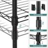 imageSONGMICS Storage Shelf Metal Wire Shelving Unit Adjustable Shelves for Garage Bedroom Living Room Kitchen Pantry 5 Tier 118 x 354 x 63 Inches Ink Black ULGR195BH01SInk Black  Rustic Brown