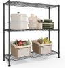 imageSONGMICS Storage Shelf Metal Wire Shelving Unit Adjustable Shelves for Garage Bedroom Living Room Kitchen Pantry 5 Tier 118 x 354 x 63 Inches Ink Black ULGR195BH01SInk Black