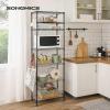 imageSONGMICS Storage Shelf Metal Wire Shelving Unit Adjustable Shelves for Garage Bedroom Living Room Kitchen Pantry 5 Tier 118 x 354 x 63 Inches Ink Black ULGR195BH01SInk Black