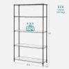 imageSONGMICS Storage Shelf Metal Wire Shelving Unit Adjustable Shelves for Garage Bedroom Living Room Kitchen Pantry 5 Tier 118 x 354 x 63 Inches Ink Black ULGR195BH01SInk Black