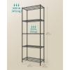 imageSONGMICS Storage Shelf Metal Wire Shelving Unit Adjustable Shelves for Garage Bedroom Living Room Kitchen Pantry 5 Tier 118 x 354 x 63 Inches Ink Black ULGR195BH01SInk Black