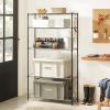 imageSONGMICS Storage Shelf Metal Wire Shelving Unit Adjustable Shelves for Garage Bedroom Living Room Kitchen Pantry 5 Tier 118 x 354 x 63 Inches Ink Black ULGR195BH01SInk Black