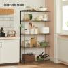 imageSONGMICS Storage Shelf Metal Wire Shelving Unit Adjustable Shelves for Garage Bedroom Living Room Kitchen Pantry 5 Tier 118 x 354 x 63 Inches Ink Black ULGR195BH01SInk Black