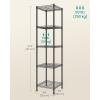 imageSONGMICS Storage Shelf Metal Wire Shelving Unit Adjustable Shelves for Garage Bedroom Living Room Kitchen Pantry 5 Tier 118 x 354 x 63 Inches Ink Black ULGR195BH01SInk Black