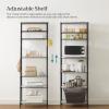 imageSONGMICS Storage Shelf Metal Wire Shelving Unit Adjustable Shelves for Garage Bedroom Living Room Kitchen Pantry 5 Tier 118 x 354 x 63 Inches Ink Black ULGR195BH01SInk Black