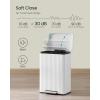 imageSONGMICS Trash Can 13 Gallon 50 L Garbage Can for Kitchen with Lid Pedal and Removable Inner Bucket Soft Close Stainless Steel 15 Trash Bags Code K Included Midnight Blue ULTB586QZ01Cloud White