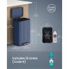 imageSONGMICS Trash Can 13 Gallon 50 L Garbage Can for Kitchen with Lid Pedal and Removable Inner Bucket Soft Close Stainless Steel 15 Trash Bags Code K Included Midnight Blue ULTB586QZ01Midnight Blue