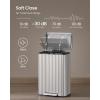 imageSONGMICS Trash Can 13 Gallon 50 L Garbage Can for Kitchen with Lid Pedal and Removable Inner Bucket Soft Close Stainless Steel 15 Trash Bags Code K Included Midnight Blue ULTB586QZ01Metallic Silver