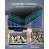 imageSONGMICS Trash Can 13 Gallon 50 L Garbage Can for Kitchen with Lid Pedal and Removable Inner Bucket Soft Close Stainless Steel 15 Trash Bags Code K Included Midnight Blue ULTB586QZ01Midnight Blue