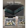 imageSONGMICS Trash Can 13 Gallon 50 L Garbage Can for Kitchen with Lid Pedal and Removable Inner Bucket Soft Close Stainless Steel 15 Trash Bags Code K Included Midnight Blue ULTB586QZ01Ink Black