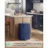 imageSONGMICS Trash Can 13 Gallon 50 L Garbage Can for Kitchen with Lid Pedal and Removable Inner Bucket Soft Close Stainless Steel 15 Trash Bags Code K Included Midnight Blue ULTB586QZ01Midnight Blue