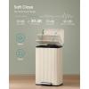 imageSONGMICS Trash Can 13 Gallon 50 L Garbage Can for Kitchen with Lid Pedal and Removable Inner Bucket Soft Close Stainless Steel 15 Trash Bags Code K Included Midnight Blue ULTB586QZ01Cream White