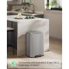 imageSONGMICS Trash Can 13 Gallon 50 L Garbage Can for Kitchen with Lid Pedal and Removable Inner Bucket Soft Close Stainless Steel 15 Trash Bags Code K Included Midnight Blue ULTB586QZ01Metallic Silver
