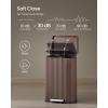 imageSONGMICS Trash Can 13 Gallon 50 L Garbage Can for Kitchen with Lid Pedal and Removable Inner Bucket Soft Close Stainless Steel 15 Trash Bags Code K Included Midnight Blue ULTB586QZ01Brown