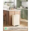 imageSONGMICS Trash Can 13 Gallon 50 L Garbage Can for Kitchen with Lid Pedal and Removable Inner Bucket Soft Close Stainless Steel 15 Trash Bags Code K Included Midnight Blue ULTB586QZ01Cream White