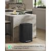 imageSONGMICS Trash Can 13 Gallon 50 L Garbage Can for Kitchen with Lid Pedal and Removable Inner Bucket Soft Close Stainless Steel 15 Trash Bags Code K Included Midnight Blue ULTB586QZ01Ink Black