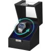 imageSONGMICS Automatic Single Watch Winder Box with Quiet Motor for Automatic Watches with LED Light Adjustable Pillow Lock 4 Winding Settings Includes a USBC Charging Cable Black UJWB030B011 Slot