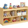 imageSONGMICS Kids Toy Storage Shelf Montessori Shelf for Toys with 5 Open Compartments Storage Unit for Childrens Room Playroom Living Room 118 x 442 x 256 Inches Beech Beige UGKR052YZ01Beech Beige
