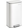 imageSONGMICS Kitchen Trash Can 13Gallon 50 L Garbage Can with Lid Stainless Steel Soft Close and Stays Open Inner Bucket Wide NonSlip Pedal Ink Black ULTB547B01Cloud White