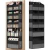 imageSONGMICS OvertheDoor Organizer 9Compartment Door Hanging Storage Shelf Foldable Closet Hanging Organizer HeavyDuty Metal Hooks Transparent Ink Black URDH009BH01Ink Black