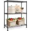 imageSONGMICS Storage Shelf Metal Wire Shelving Unit Adjustable Shelves for Garage Bedroom Living Room Kitchen Pantry 5 Tier 118 x 354 x 63 Inches Ink Black ULGR195BH01SInk Black