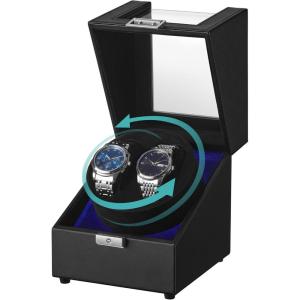 imageSONGMICS Automatic Single Watch Winder Box with Quiet Motor for Automatic Watches with LED Light Adjustable Pillow Lock 4 Winding Settings Includes a USBC Charging Cable Black UJWB030B012 Slot