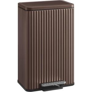 imageSONGMICS Trash Can 13 Gallon 50 L Garbage Can for Kitchen with Lid Pedal and Removable Inner Bucket Soft Close Stainless Steel 15 Trash Bags Code K Included Midnight Blue ULTB586QZ01Brown