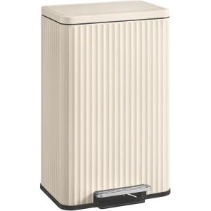 imageSONGMICS Trash Can 13 Gallon 50 L Garbage Can for Kitchen with Lid Pedal and Removable Inner Bucket Soft Close Stainless Steel 15 Trash Bags Code K Included Midnight Blue ULTB586QZ01Cream White