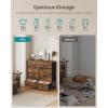 imageSONGMICS BELLAH Collection  Dresser for Bedroom Chest of Drawers Storage Organizer Unit Closet Entryway Steel 5 Drawers Farmhouse Rustic White and Honey Brown ULGS322WJ02SRustic Brown  Ink Black