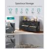 imageSONGMICS BELLAH Collection  Dresser for Bedroom Chest of Drawers Storage Organizer Unit Closet Entryway Steel 5 Drawers Farmhouse Rustic White and Honey Brown ULGS322WJ02SEbony Black