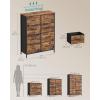 imageSONGMICS BELLAH Collection  Dresser for Bedroom Chest of Drawers Storage Organizer Unit Closet Entryway Steel 5 Drawers Farmhouse Rustic White and Honey Brown ULGS322WJ02SRustic Brown  Ink Black