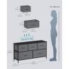 imageSONGMICS BELLAH Collection  Dresser for Bedroom Chest of Drawers Storage Organizer Unit Closet Entryway Steel 5 Drawers Farmhouse Rustic White and Honey Brown ULGS322WJ02SSlate Gray