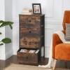 imageSONGMICS BELLAH Collection  Dresser for Bedroom Chest of Drawers Storage Organizer Unit Closet Entryway Steel 5 Drawers Farmhouse Rustic White and Honey Brown ULGS322WJ02SRustic Brown  Ink Black