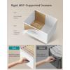 imageSONGMICS BELLAH Collection  Dresser for Bedroom Chest of Drawers Storage Organizer Unit Closet Entryway Steel 5 Drawers Farmhouse Rustic White and Honey Brown ULGS322WJ02SCloud White  Snow White